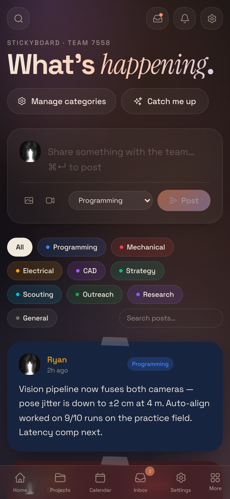 Stickyboard on mobile